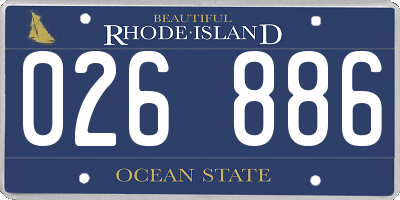 RI license plate 026886