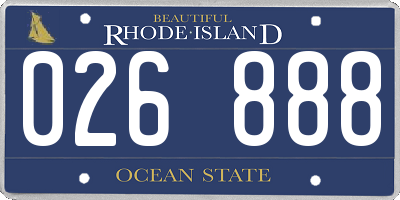 RI license plate 026888