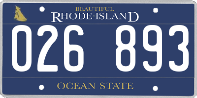 RI license plate 026893