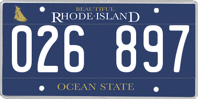 RI license plate 026897