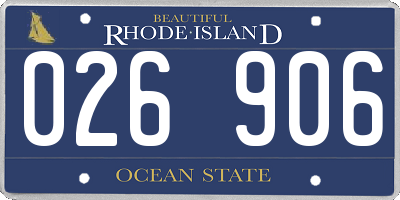 RI license plate 026906