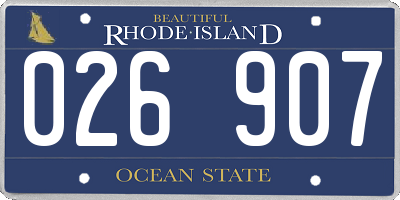 RI license plate 026907