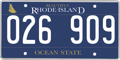RI license plate 026909