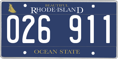 RI license plate 026911