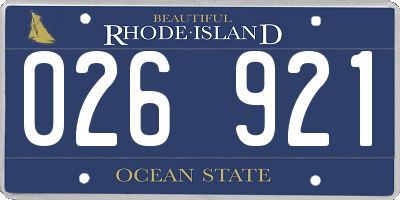 RI license plate 026921