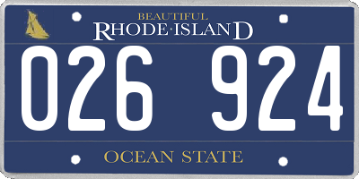 RI license plate 026924