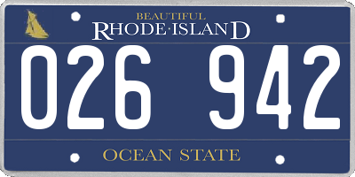 RI license plate 026942