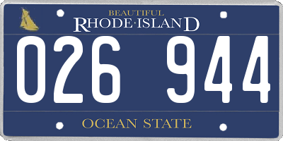 RI license plate 026944