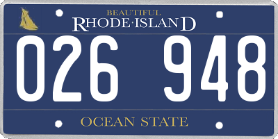 RI license plate 026948