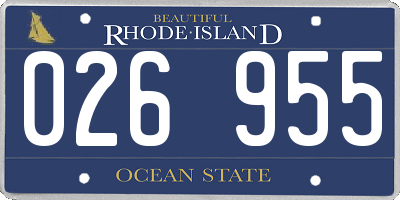 RI license plate 026955