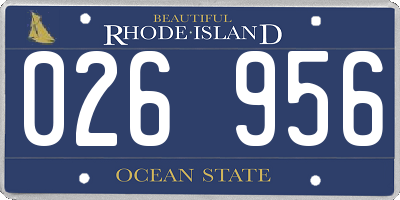 RI license plate 026956