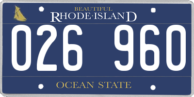 RI license plate 026960