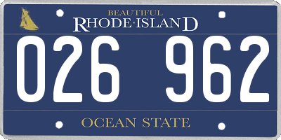 RI license plate 026962