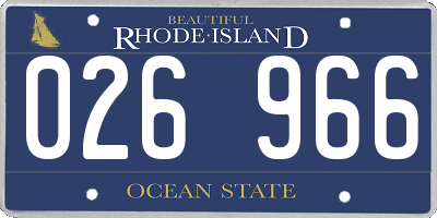 RI license plate 026966