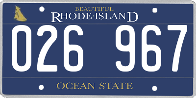 RI license plate 026967
