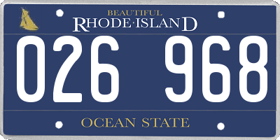 RI license plate 026968