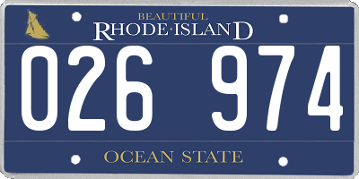 RI license plate 026974