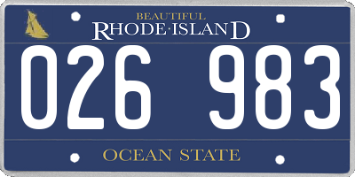RI license plate 026983
