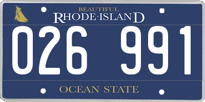 RI license plate 026991