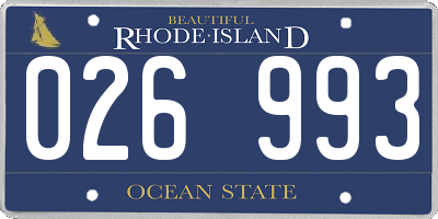 RI license plate 026993