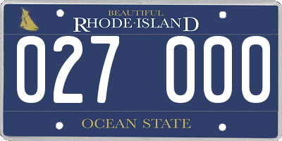 RI license plate 027000