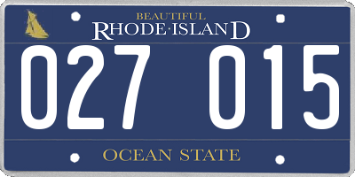 RI license plate 027015
