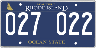 RI license plate 027022