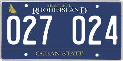 RI license plate 027024