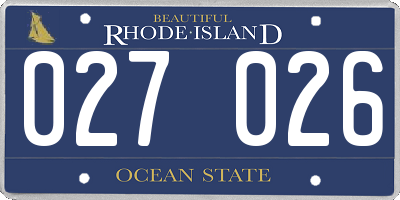 RI license plate 027026