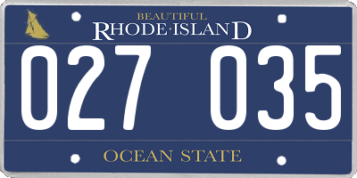 RI license plate 027035