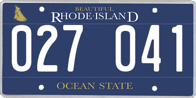 RI license plate 027041