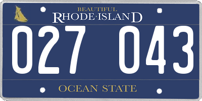 RI license plate 027043