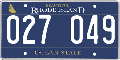 RI license plate 027049