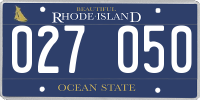 RI license plate 027050