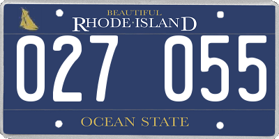 RI license plate 027055