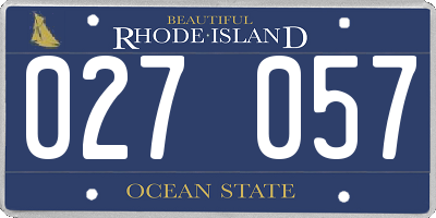 RI license plate 027057