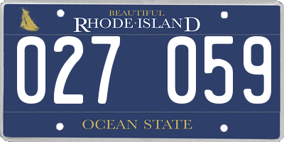 RI license plate 027059