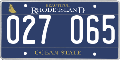 RI license plate 027065