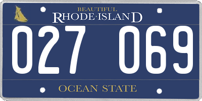 RI license plate 027069