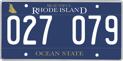 RI license plate 027079