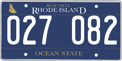 RI license plate 027082