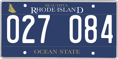 RI license plate 027084
