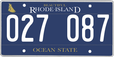RI license plate 027087