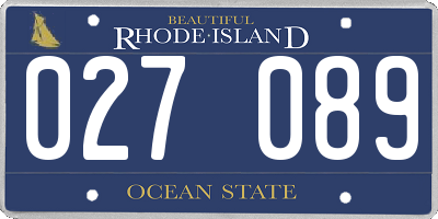 RI license plate 027089