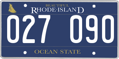RI license plate 027090