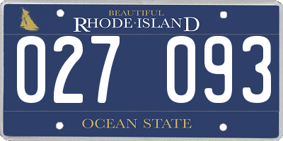 RI license plate 027093