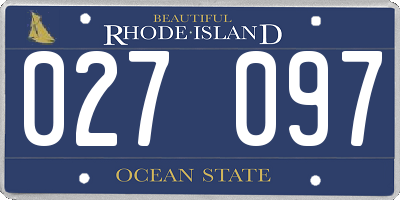 RI license plate 027097