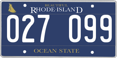 RI license plate 027099