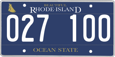 RI license plate 027100