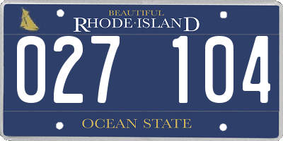 RI license plate 027104